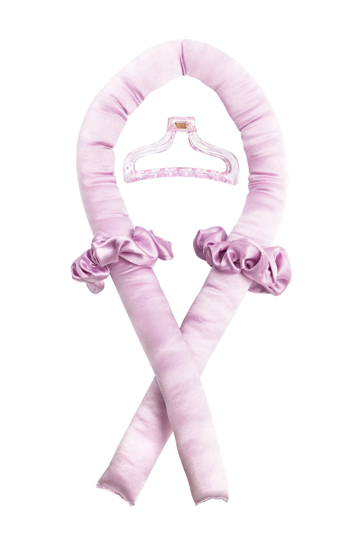 A mermade hair heatless curls set set against a white background.