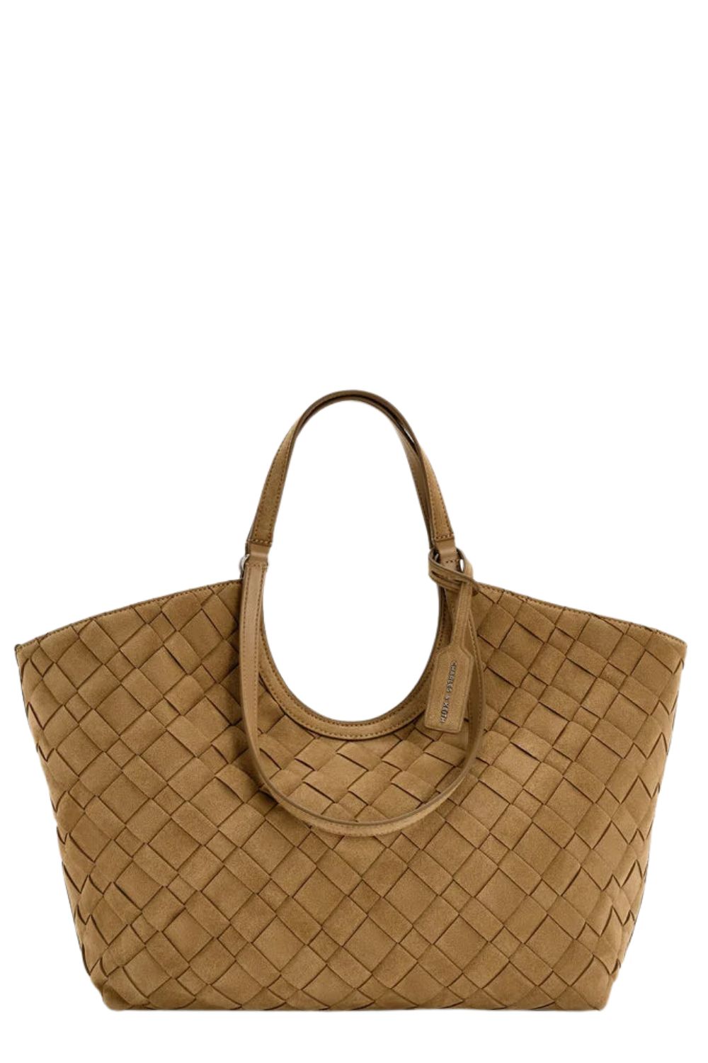 Charles &amp;amp; Keith Ivette Recycled Suede Woven Tote Bag