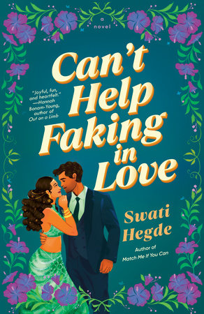 can&#039;t help faking in love book cover featuring a couple leaning into one another surrounded by purple flowers