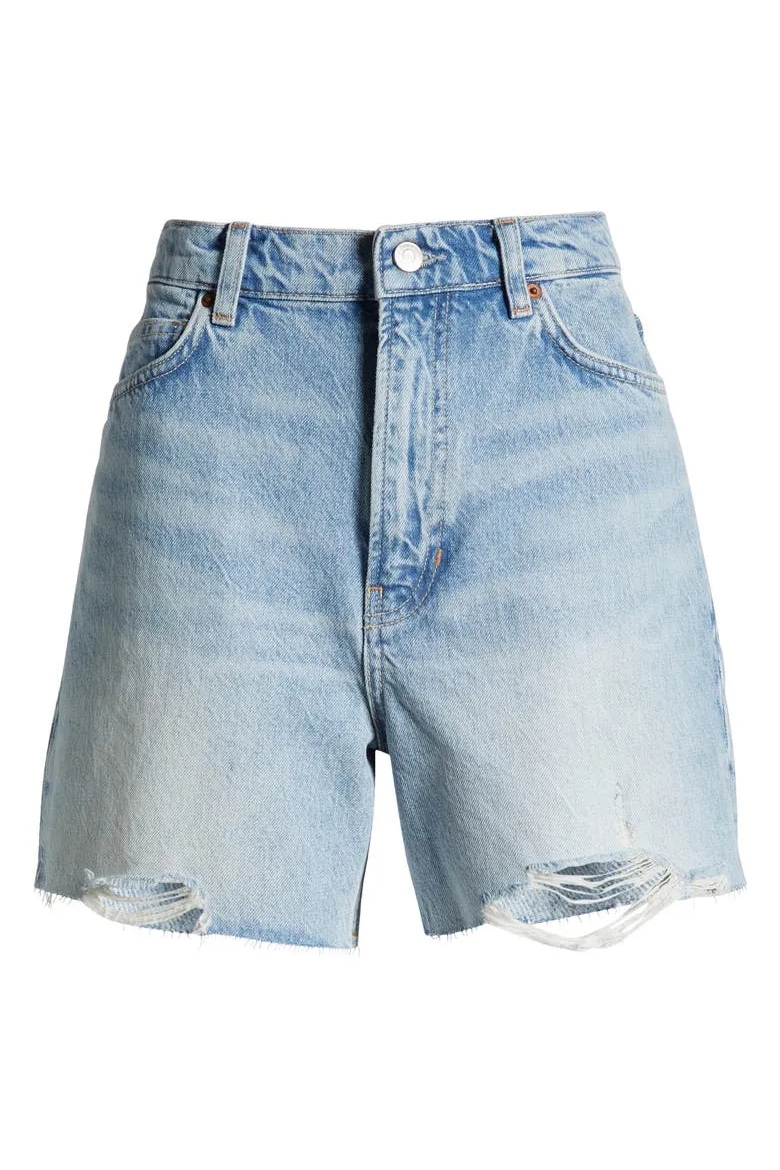 Saige High Waist Raw Hem Denim Cutoff Shorts