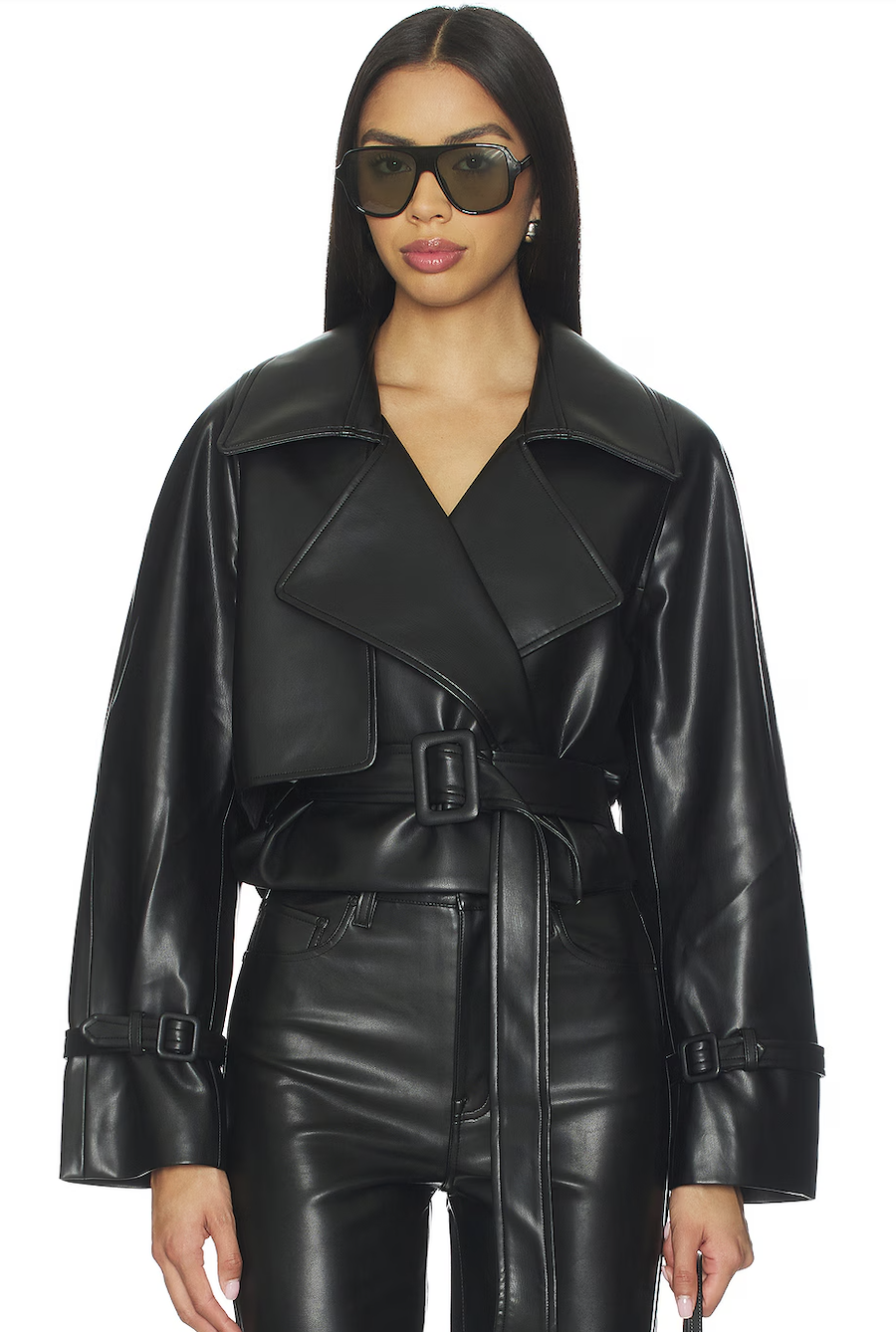 Elodie Charles Vegan Leather Crop Jacket