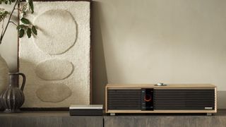 Ruark R410 Anniversary Edition all-in-one music system lifestyle shot on a countertop