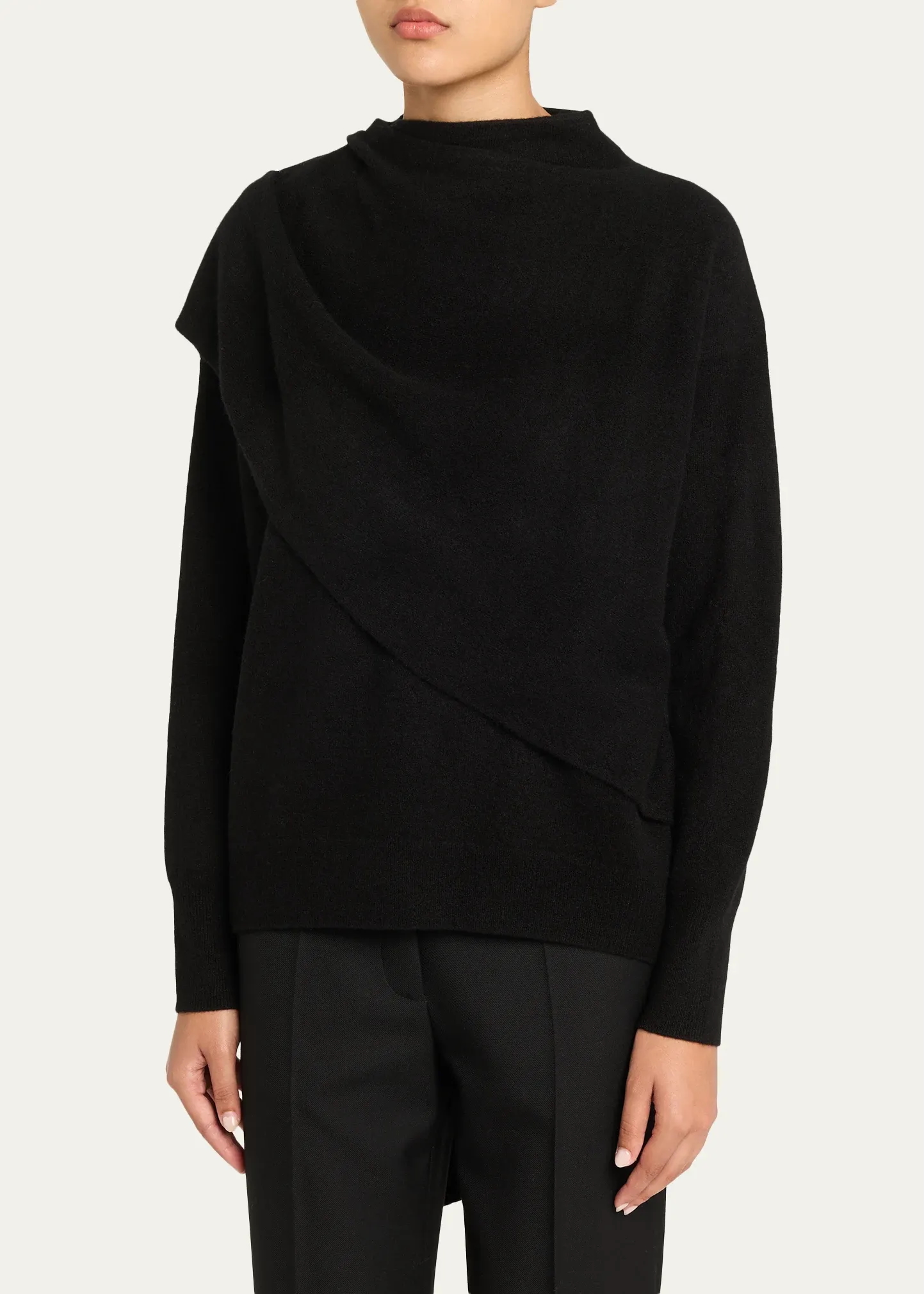 Cashmere-Blend Draped Sweater