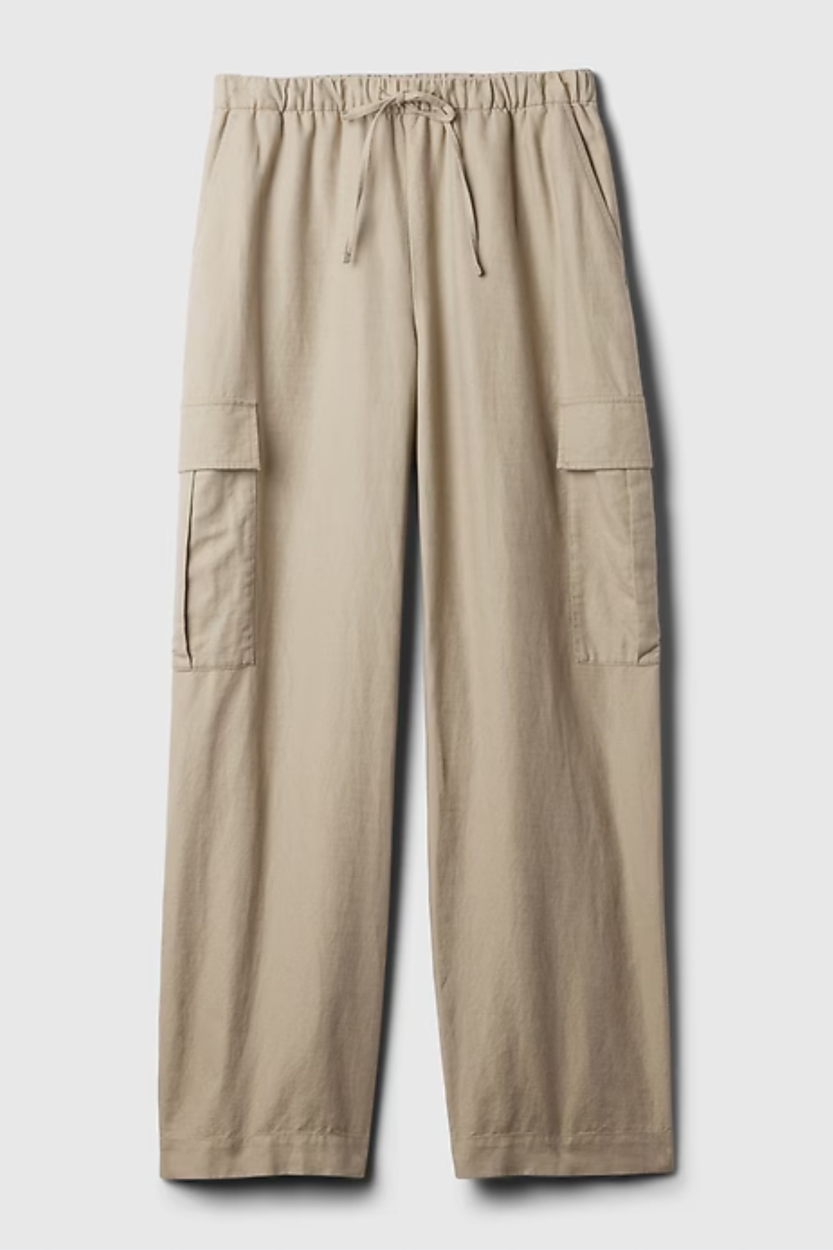 Gap Mid Rise Linen-Cotton Pull-On Cargo Pants