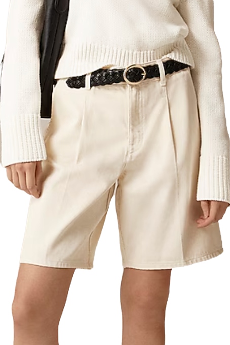 Pleated Denim Trouser Short