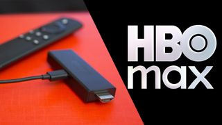 An Amazon Fire TV Stick 2nd Generation next to the HBO Max logo