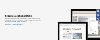 Microsoft OneDrive for Business's webpage on collaboration features