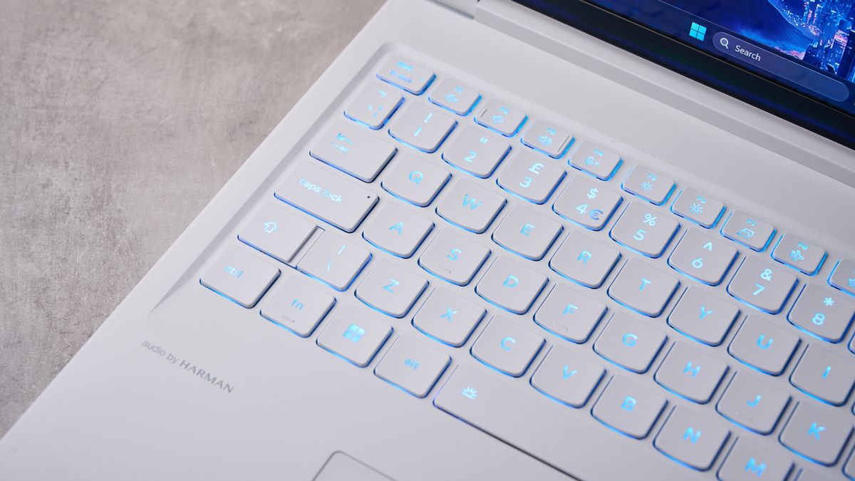 Close-up of left side of keyboard on Lenovo Legion 7i Gen 10