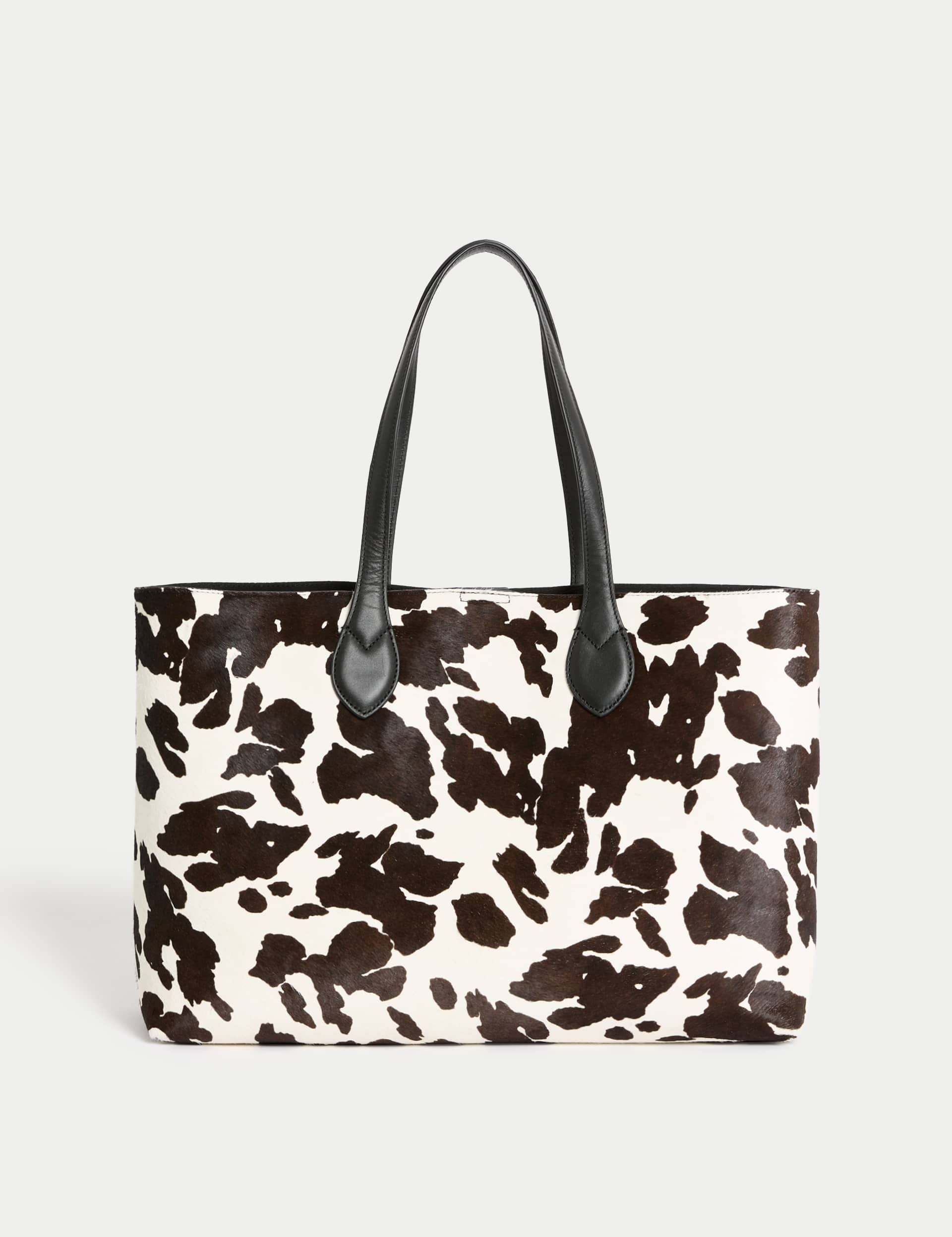 Hair on Leather Animal Print Tote Bag