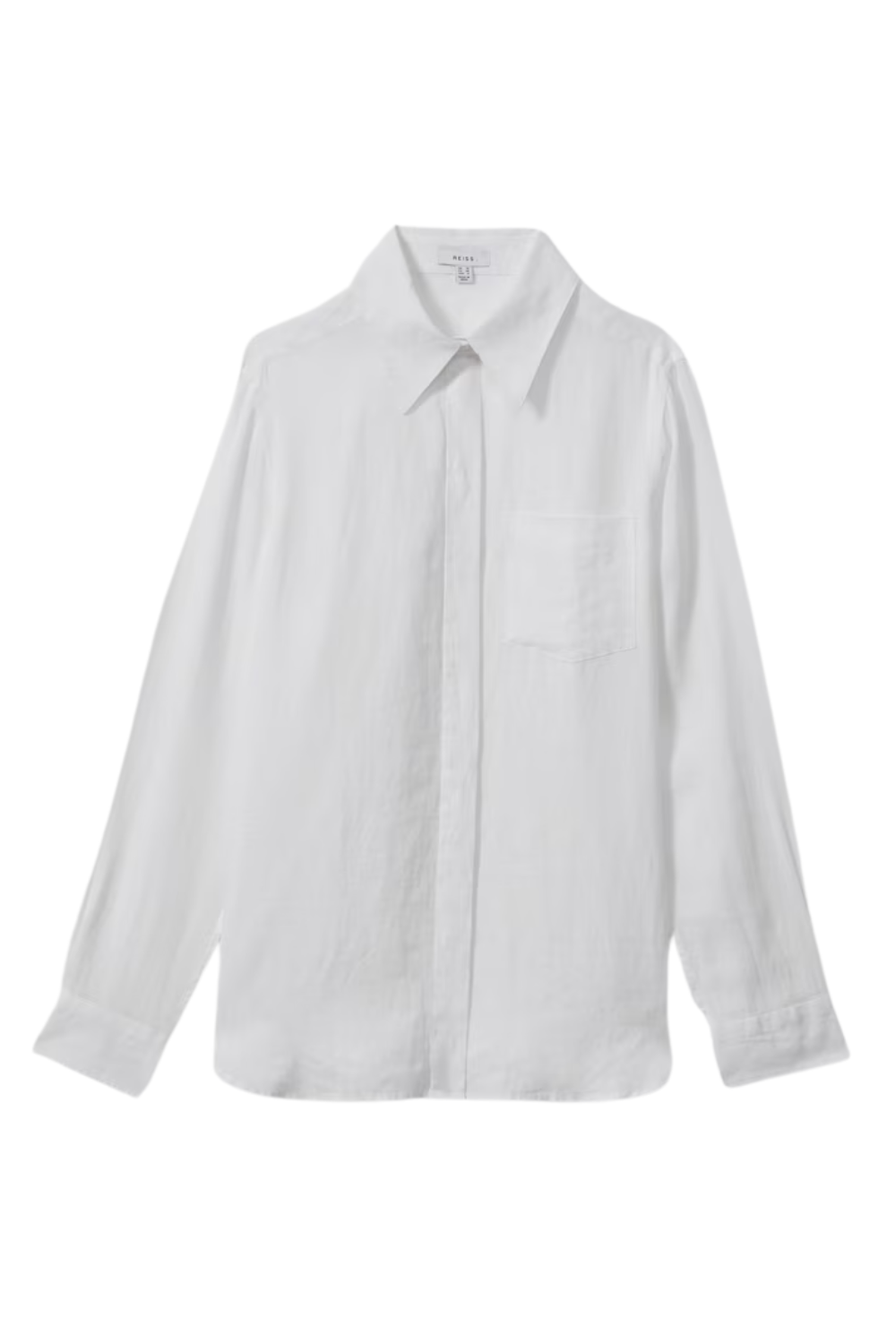 Linen Long Sleeve Shirt in White