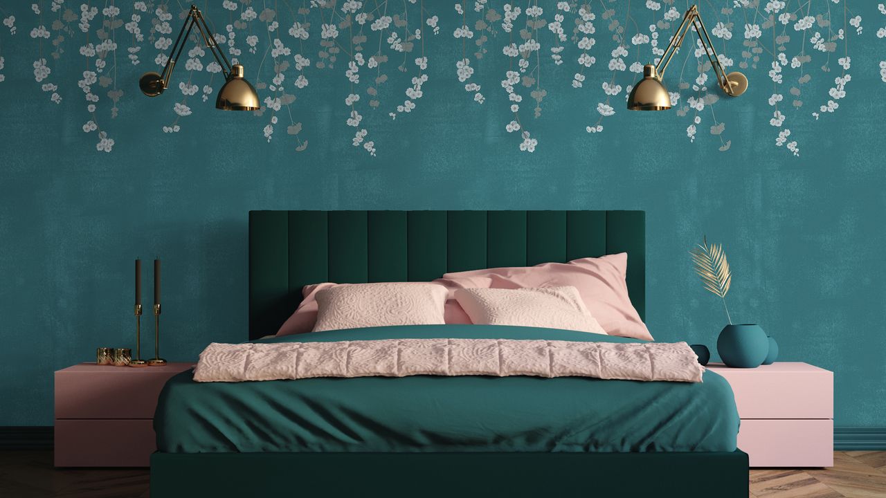 Cherry Blossom in Jade Wallpaper by Feathr