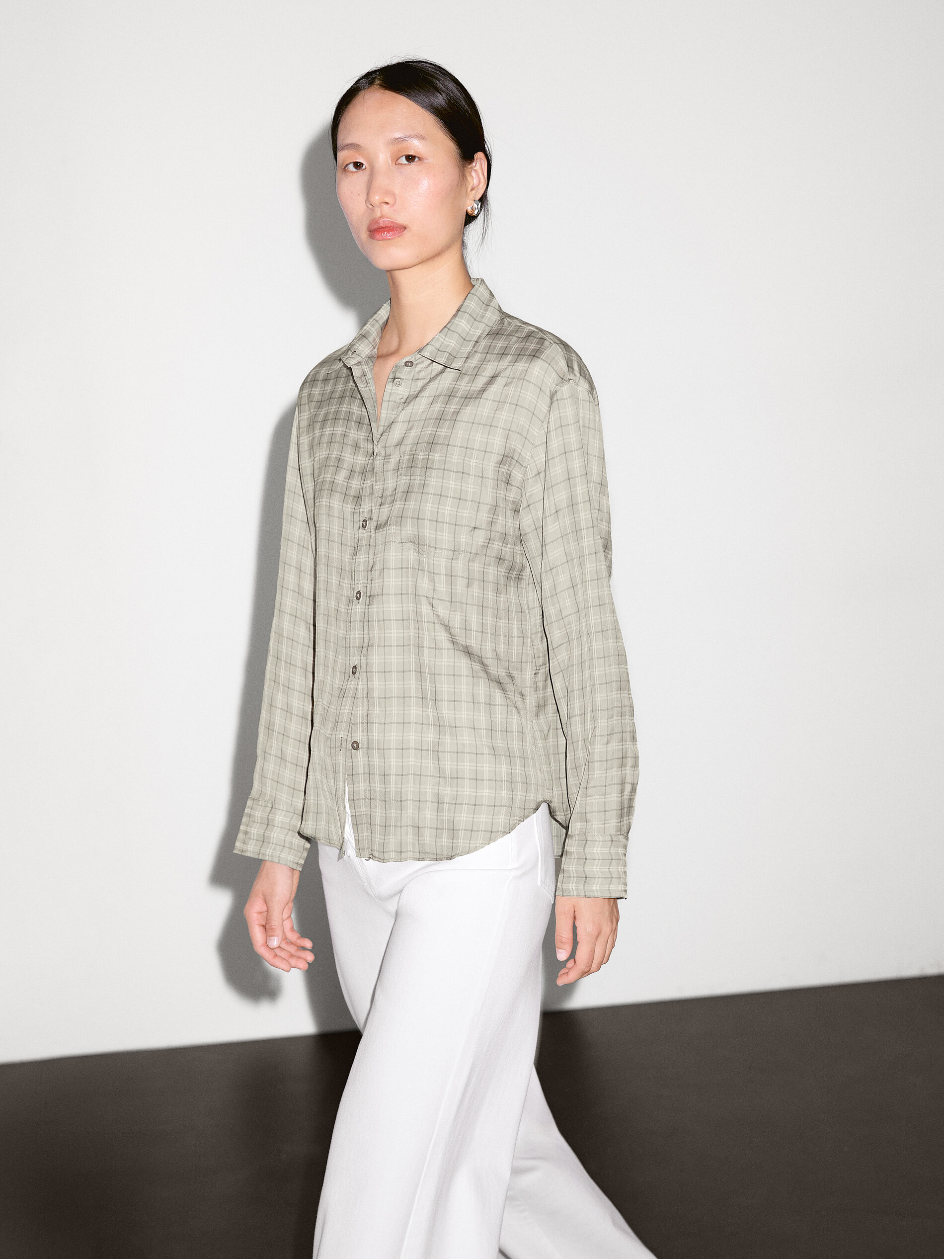 Flowing 100% Cupro Check Shirt