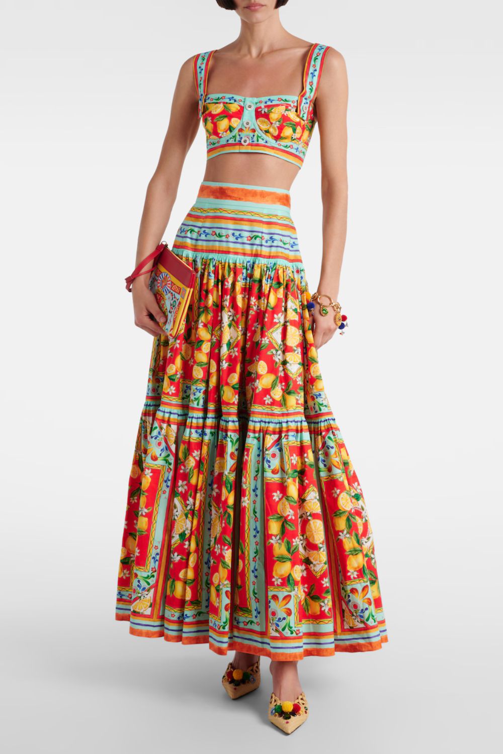 Dolce &amp;amp; Gabbana Taormina printed cotton maxi skirt