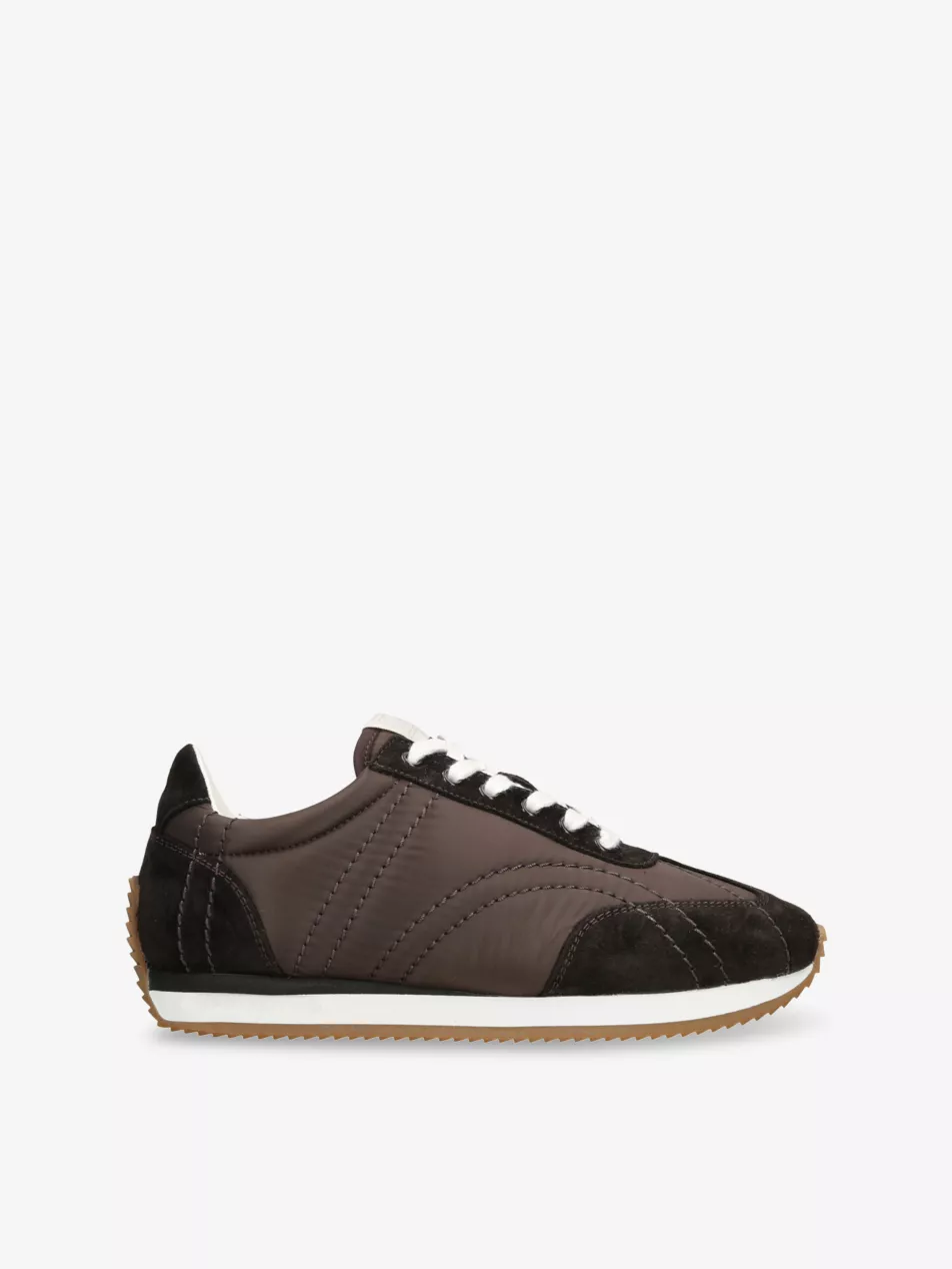 Sport Woven and Suede Low-Top Trainers