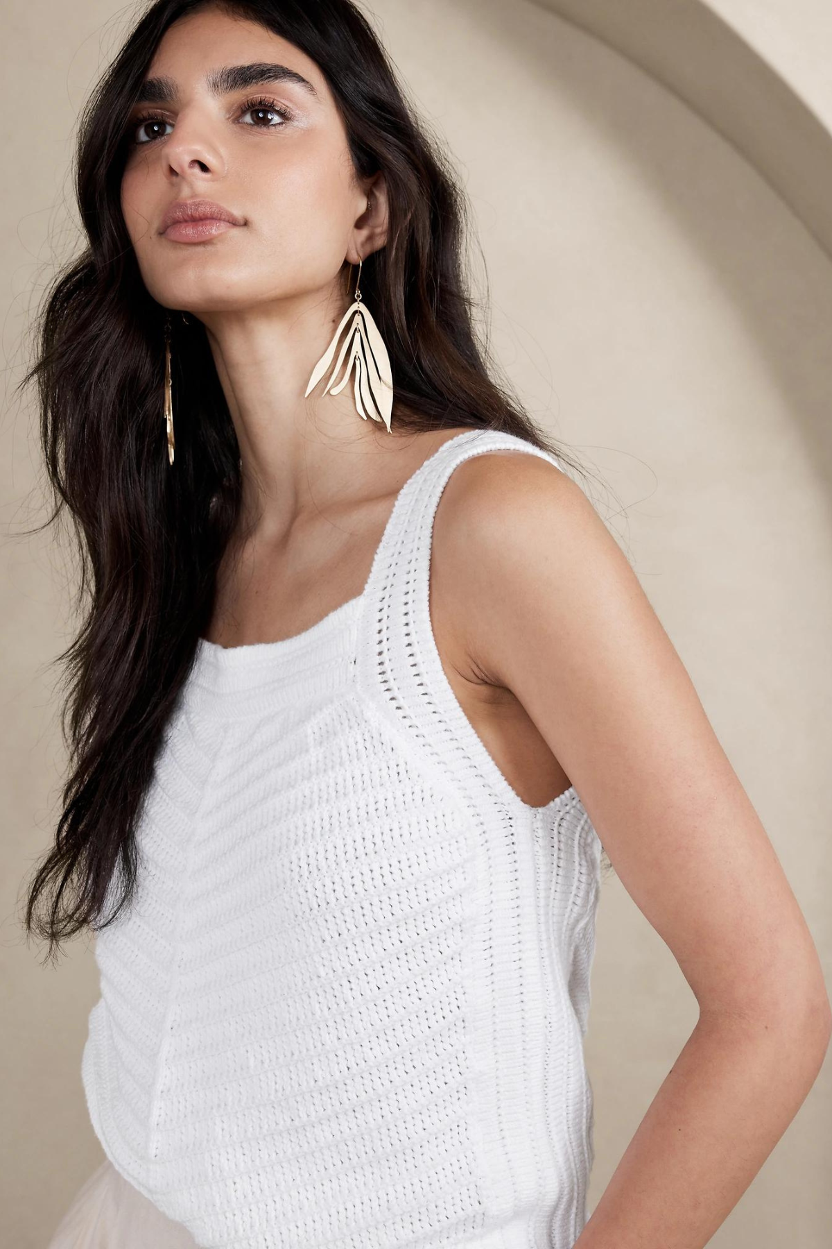 white crochet tank top