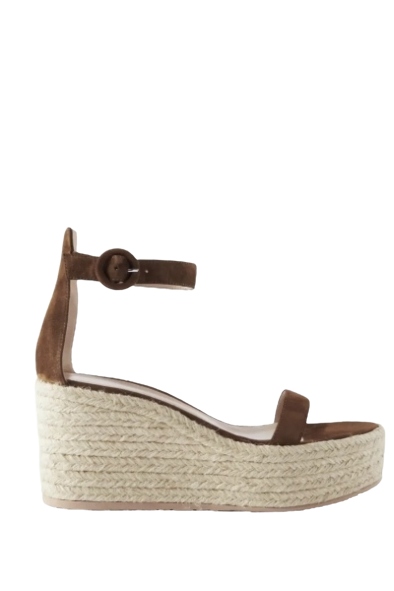 45 Suede Espadrille Wedge Sandals