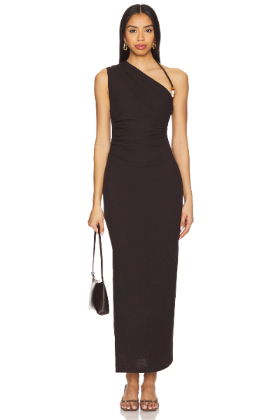 Shona Joy, Beau Gathered Asymmetrical Maxi Dress