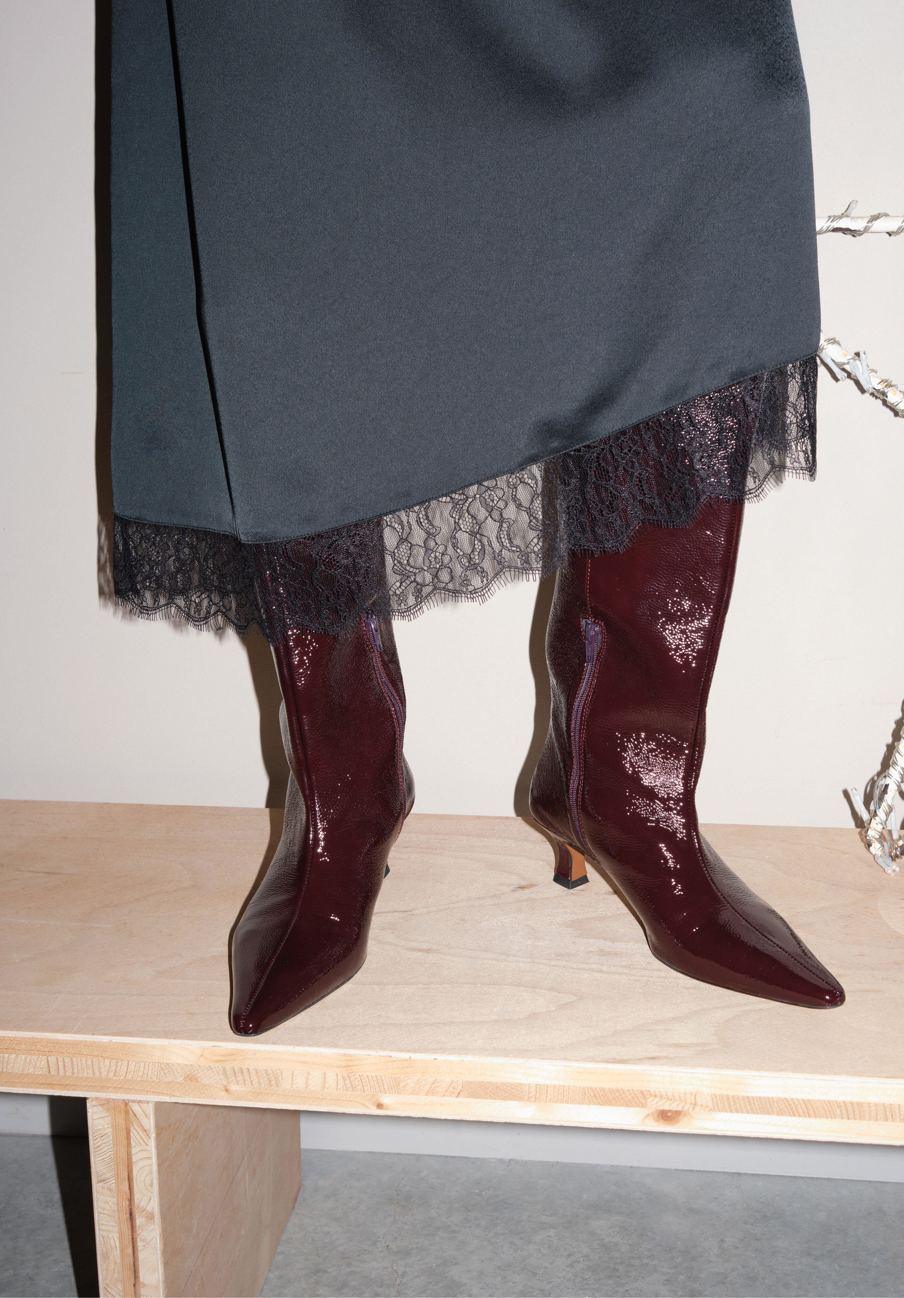 Katlynn Leather Patent Kneehigh Boots