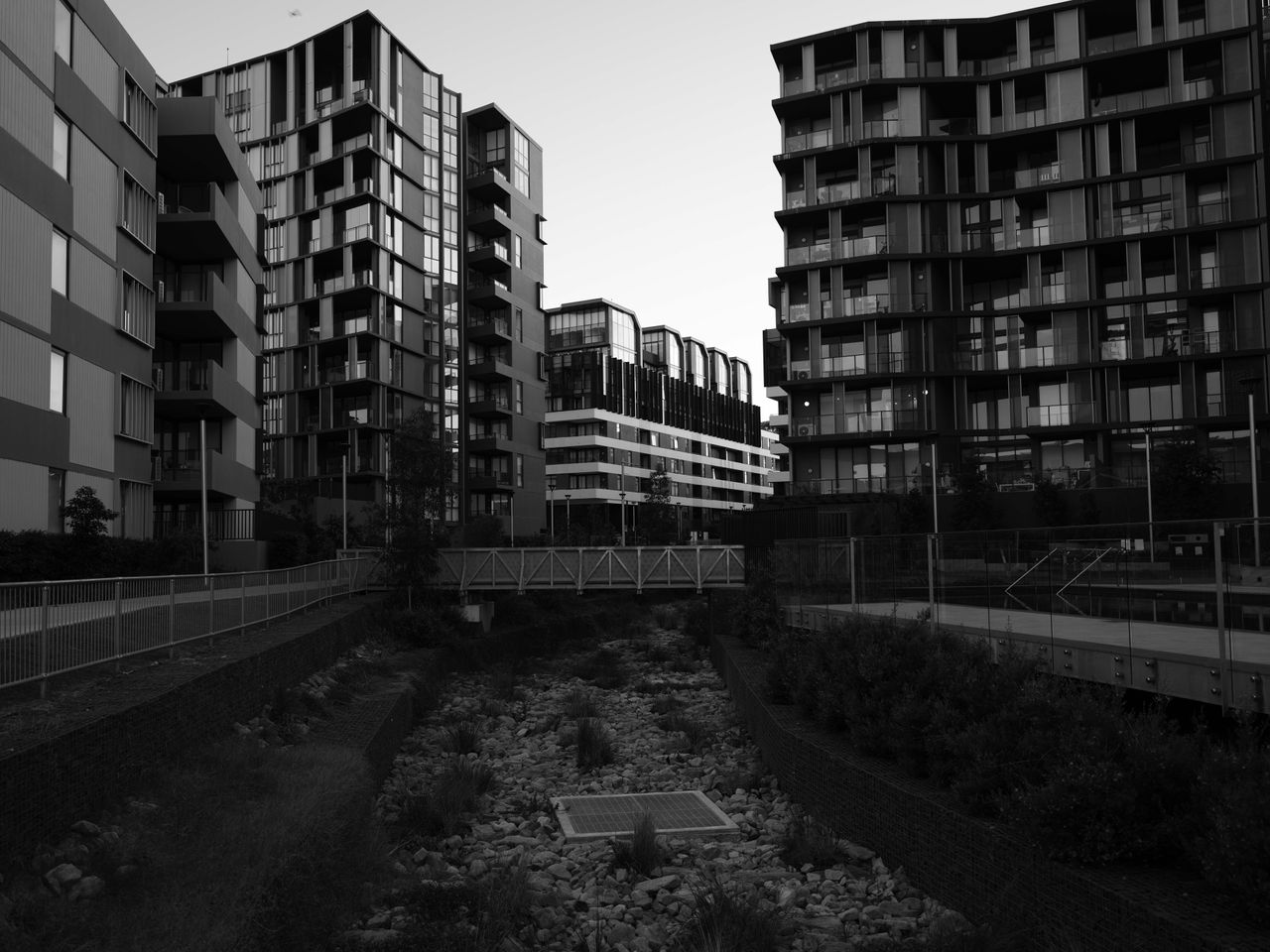black &amp; white photo of building