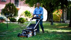 Best cordless lawn mower: Worx Nitro 80v WG761E lifestyle