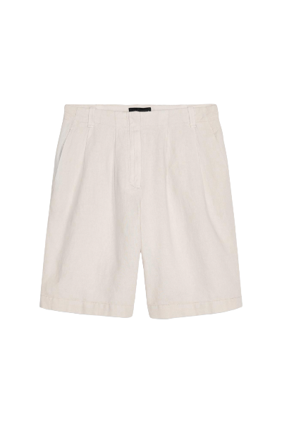 ZARA, Pleated Linen Blend Shorts Zw Collection