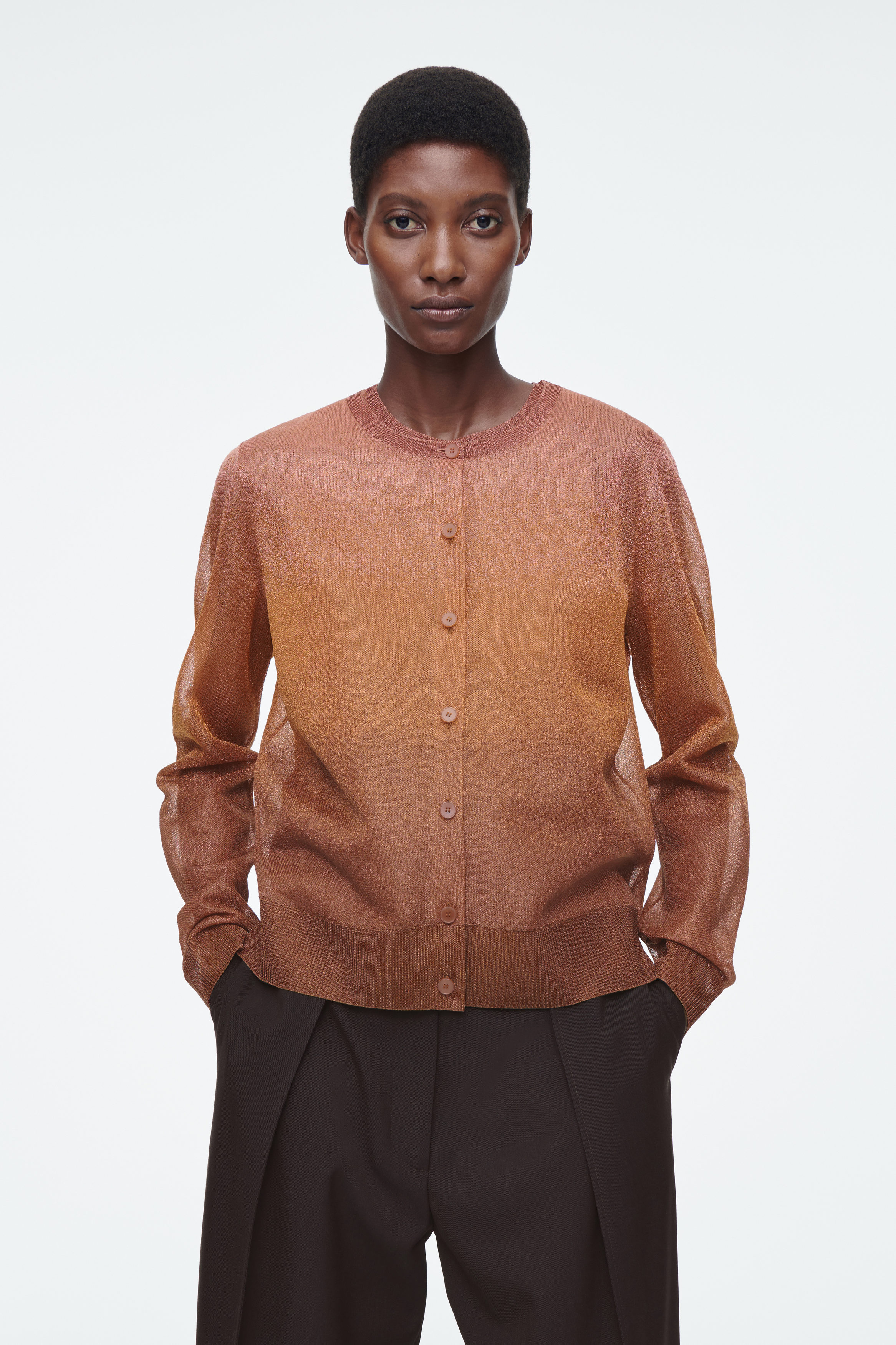 Fine-Knit OmbrÉ Cardigan