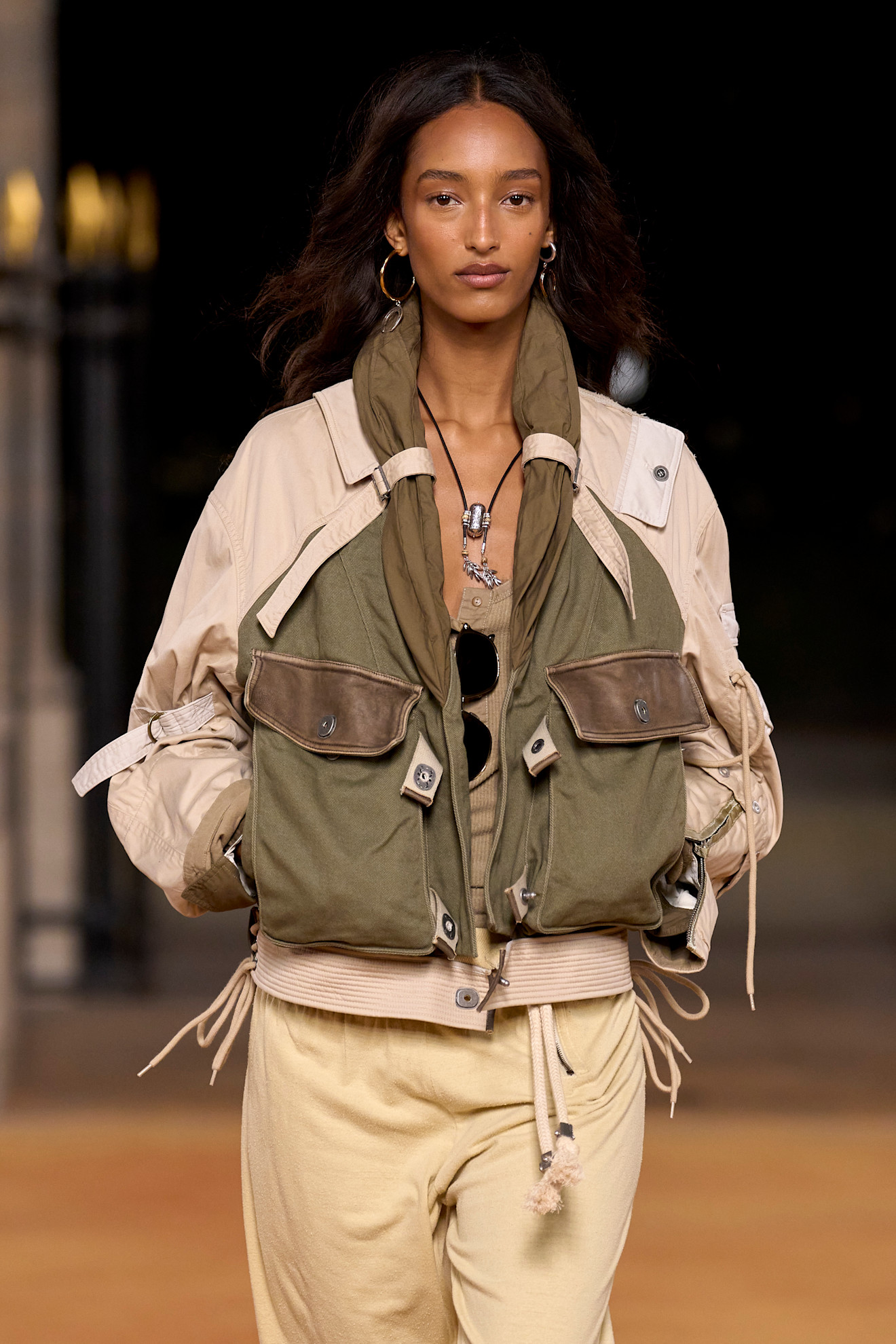 A model wore the cord necklace trend on the Isabel Marant Spring 2026 runway