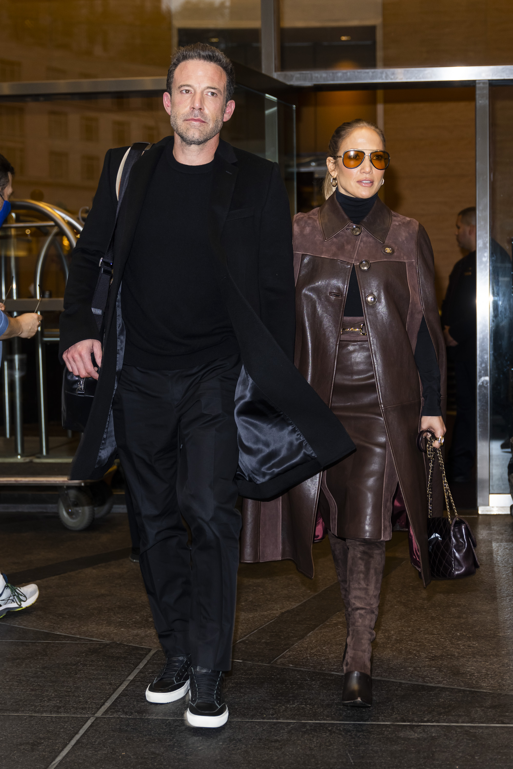Ben Affleck and Jennifer Lopez are seen in Midtown on October 10, 2021 in New York City. (Photo by Gotham/GC Images)