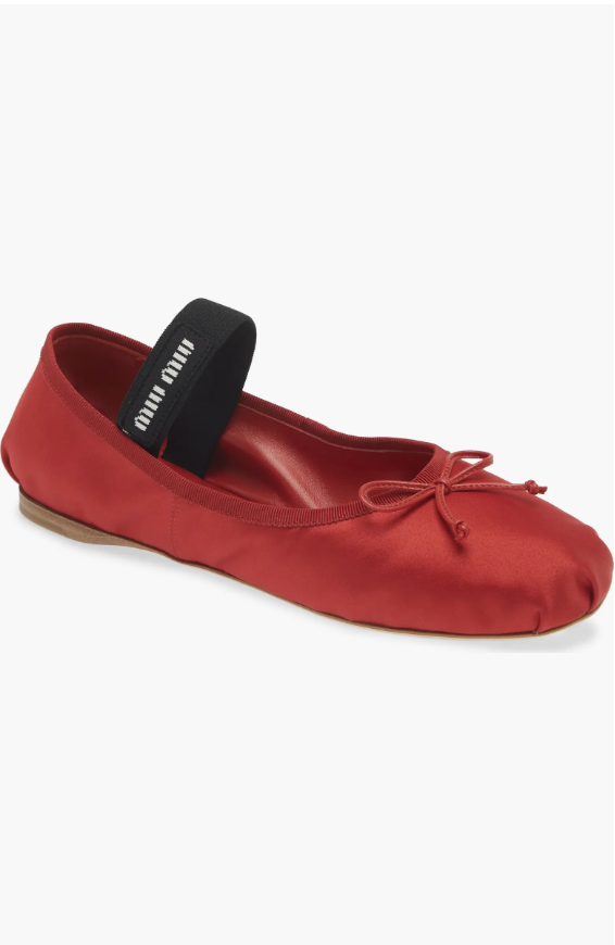Miu Miu, Logo Strap Ballet Flat
