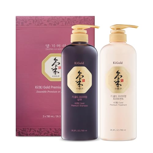 Daeng Gi Meo Ri - Ki Gold Premium Shampoo and Treatment Set, Promotes Healthy Hair Growth, Scalp Stimulant, Prevents Hair Loss, 26.3 Fl Oz Each
