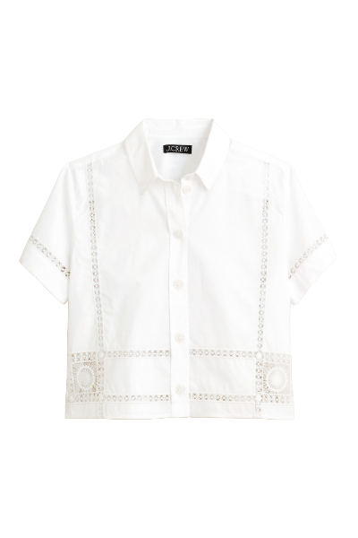 J.Crew, Gamine Eyelet-Trim Shirt