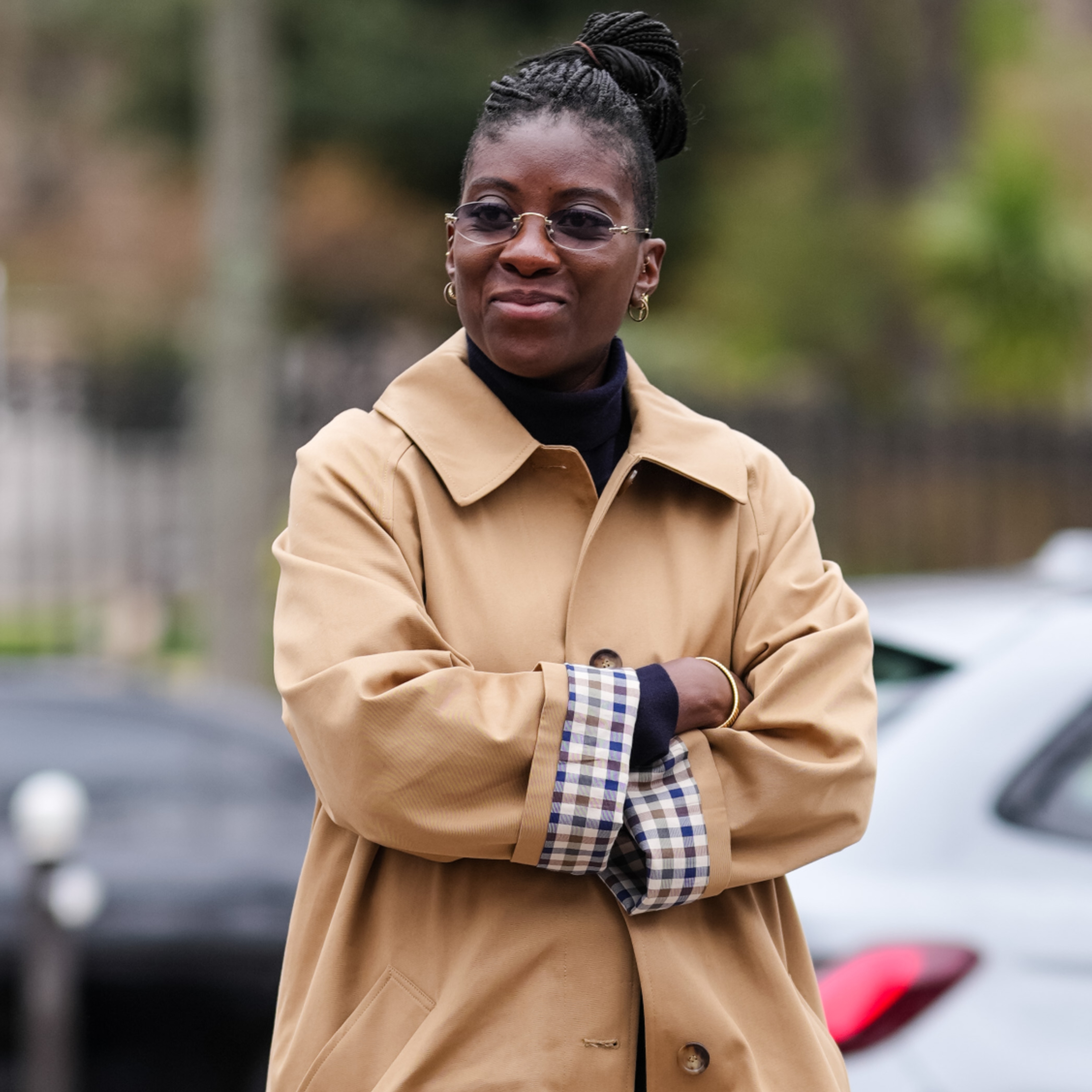 Nikki Ogunnaike wearing a trench coat 