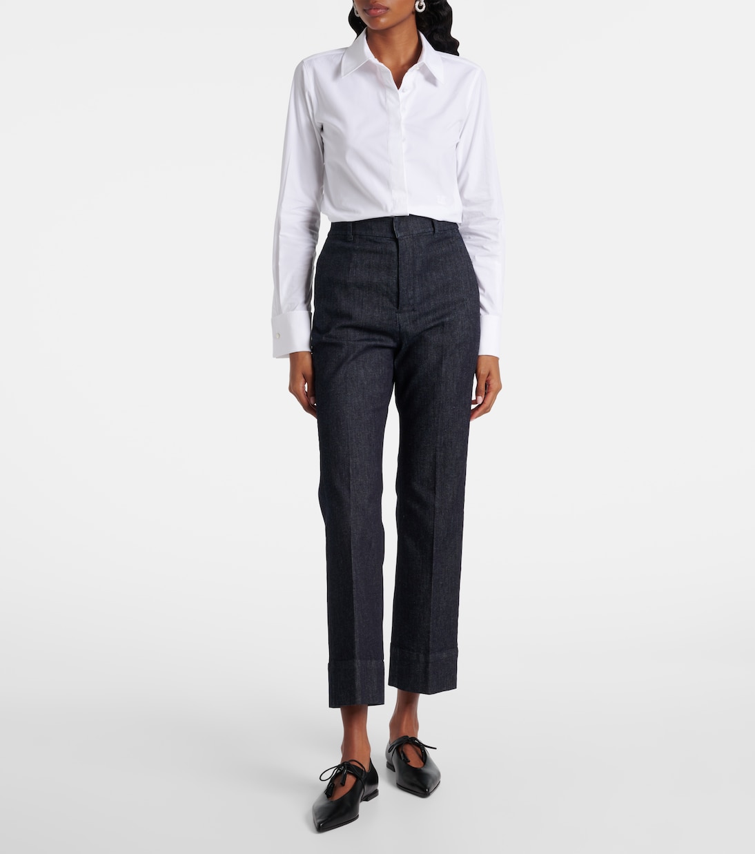 Fresis Cropped High-Rise Straight Jeans