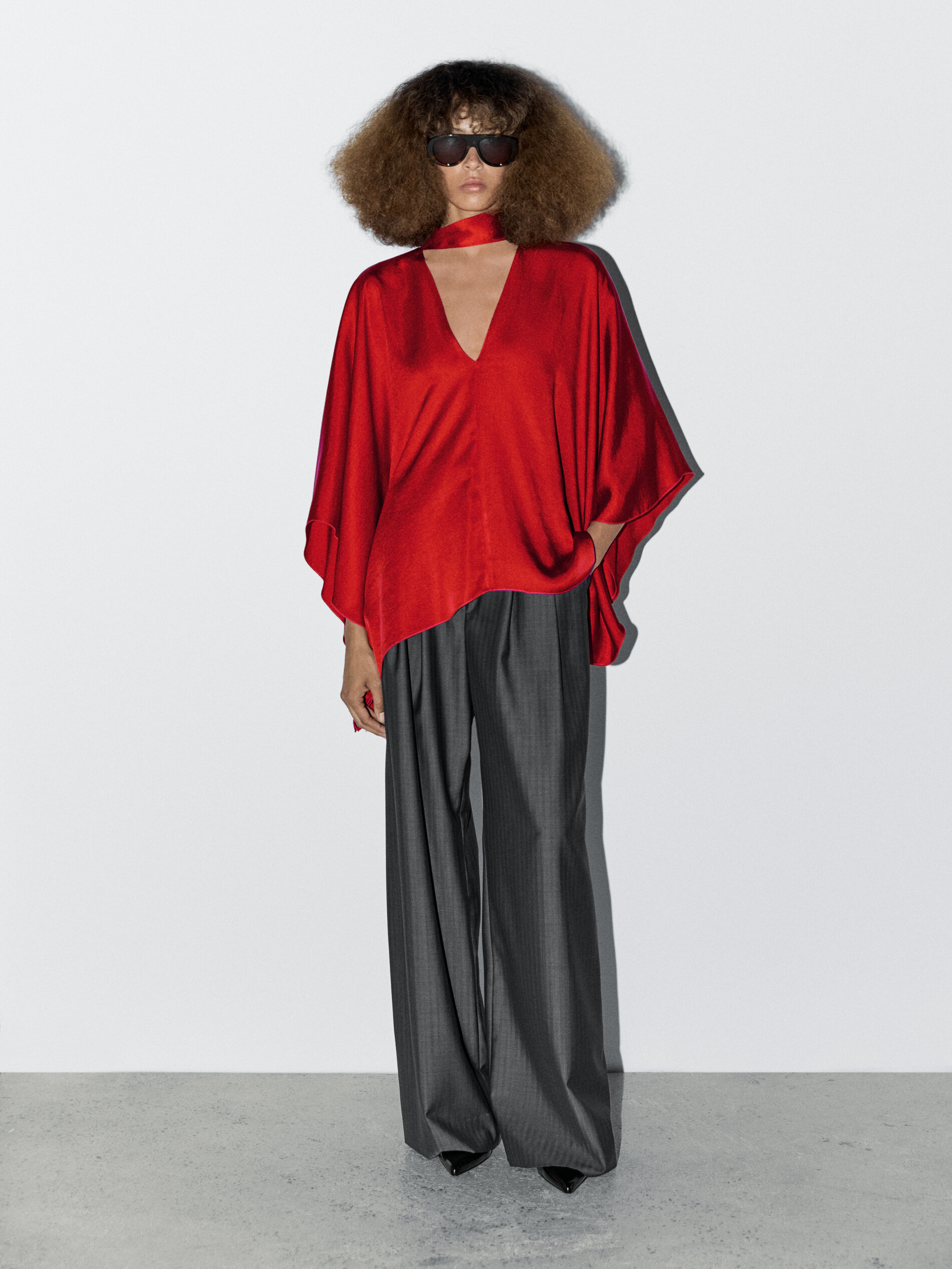 Flowing V-Neck Blouse - Studio