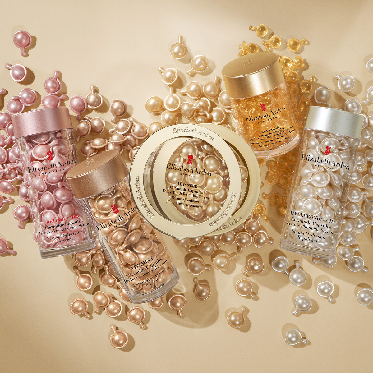 Collage Image of Elizabeth Arden&#039;s Capsule Serums