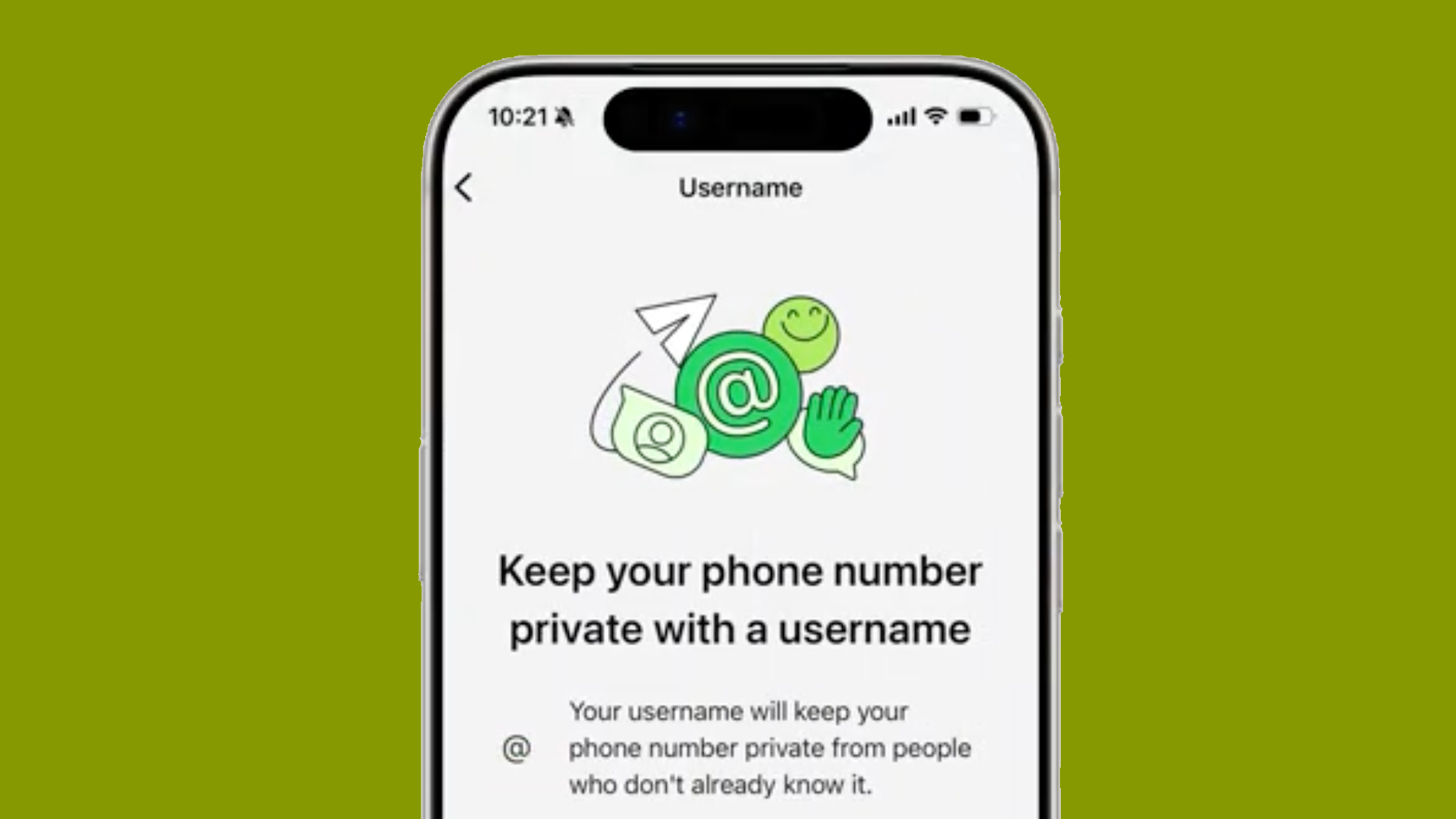 Reserving usernames on WhatsApp
