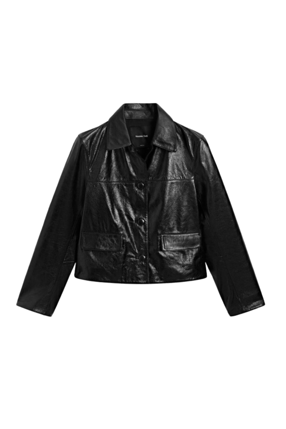 Massimo Dutti, Cropped Nappa Leather Jacket