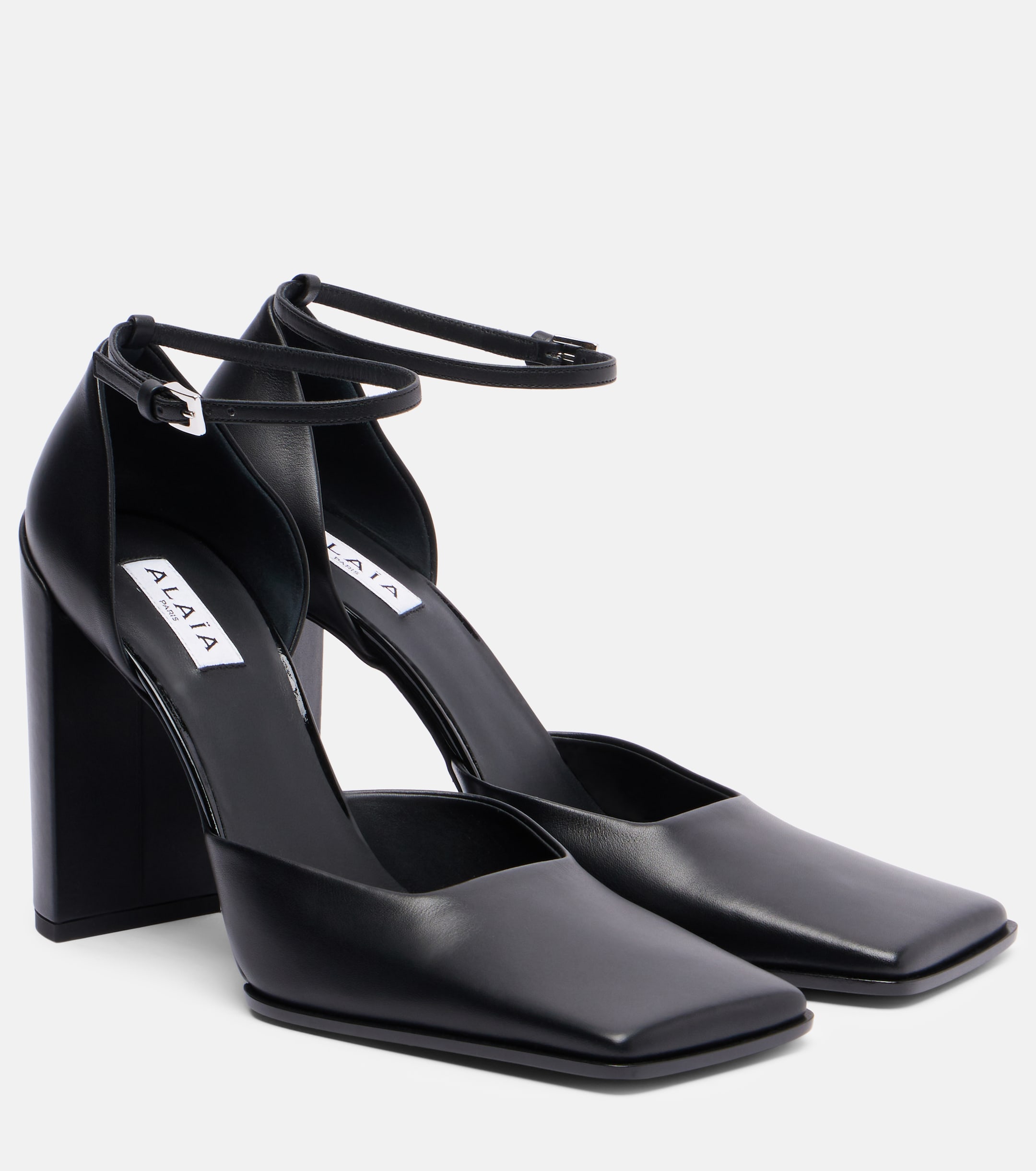 alaia square toe heels