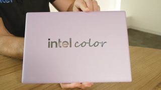 Intel Wildcat Lake Reference Laptop showing lid