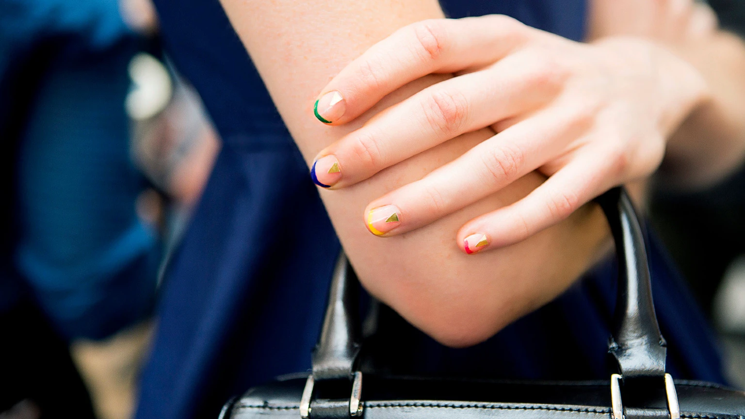 rainbow french manicure