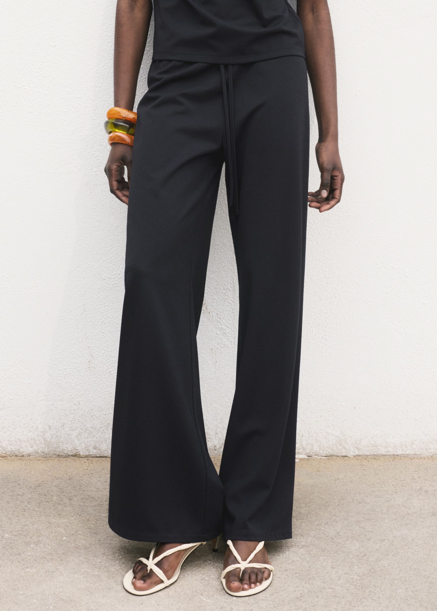 MANGO, Wide-Leg Pants With Elastic Waist - Women | Mango Usa
