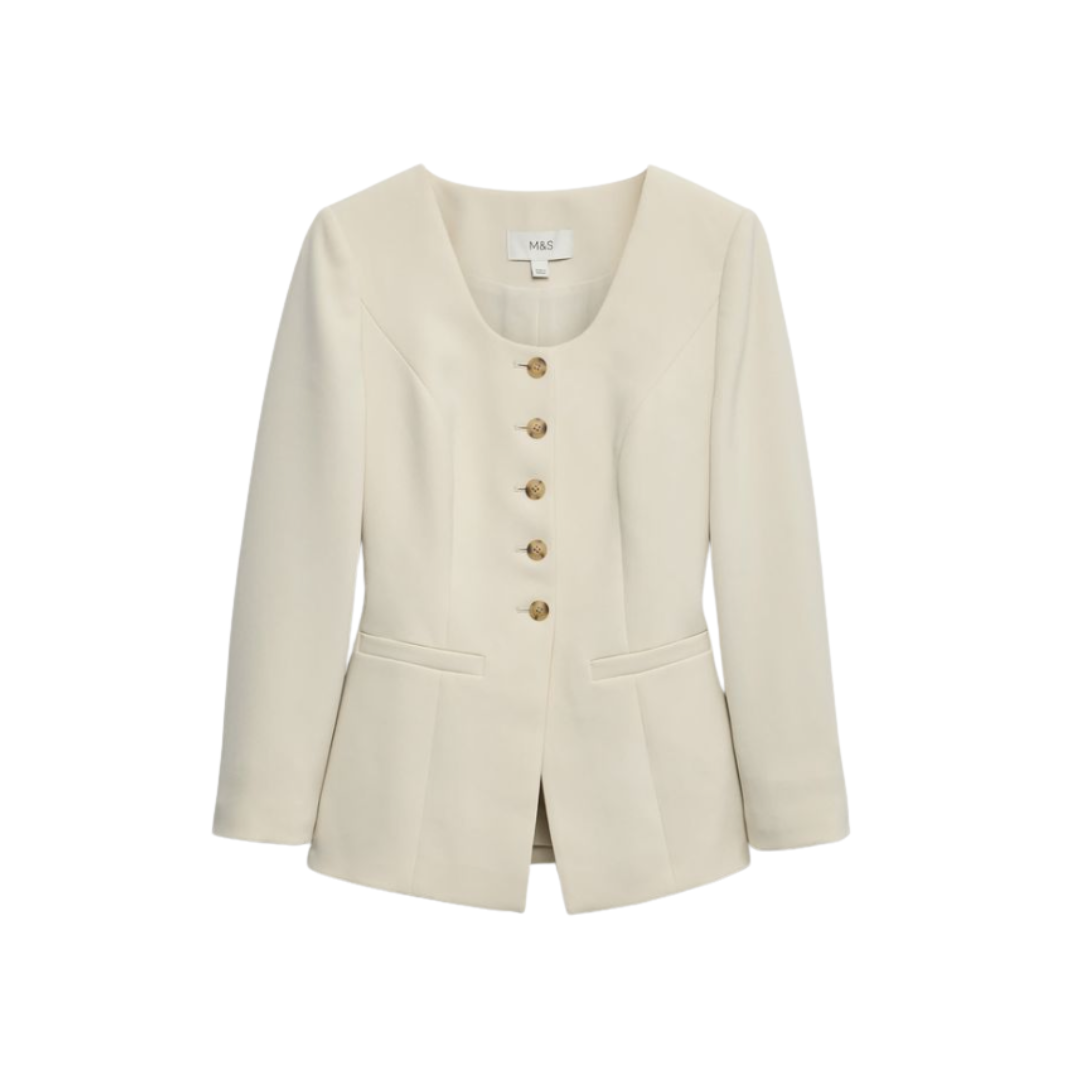M&amp;amp;S Collection, Soft Poly Collarless Jacket