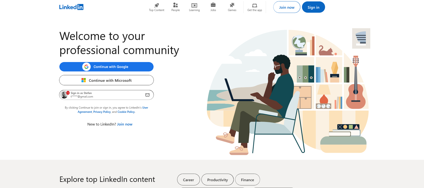 Website screenshot of LinkedIn (September, 2026)