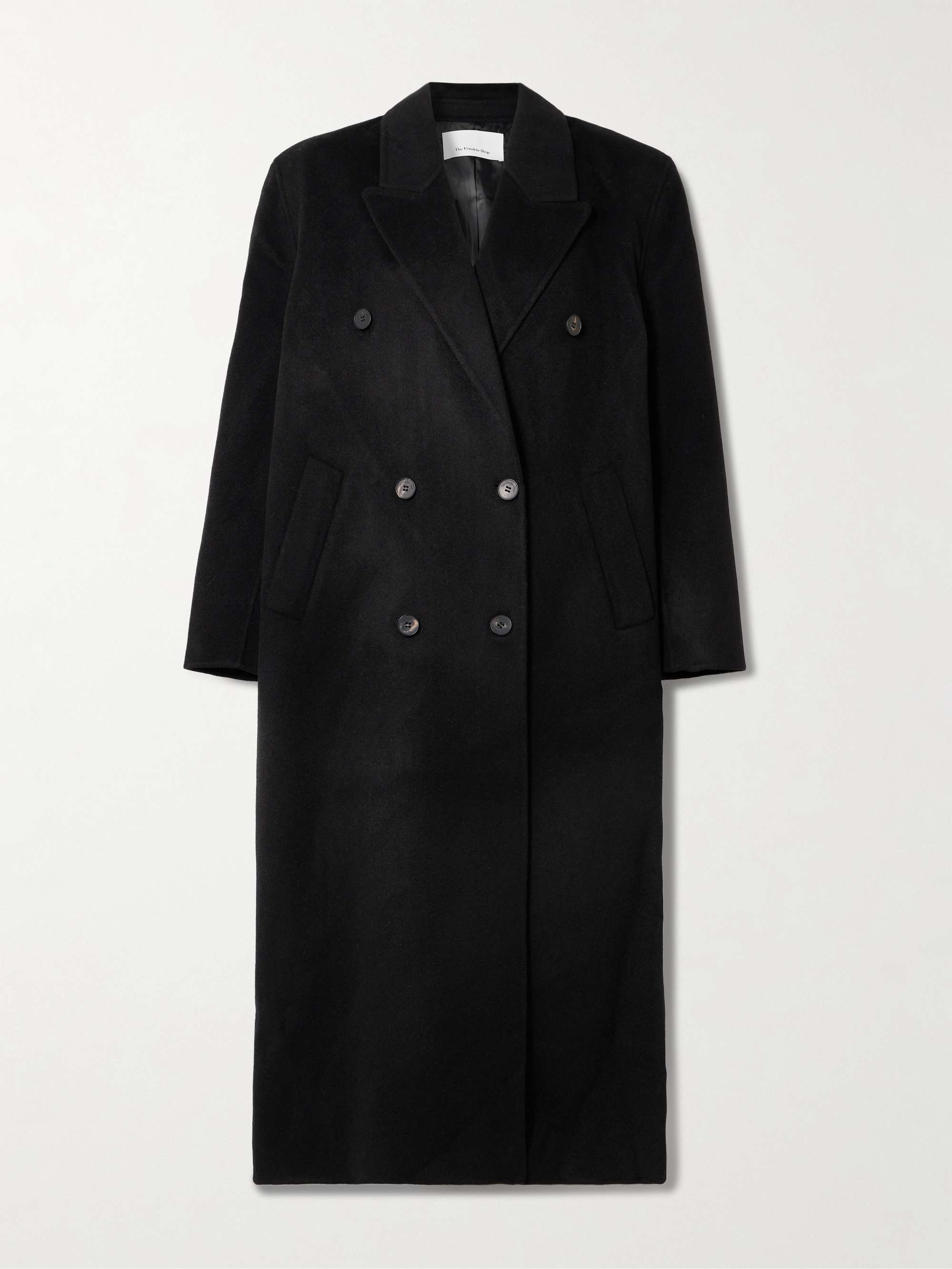 Gaia Oversized Double-Breasted Wool-Blend Coat
