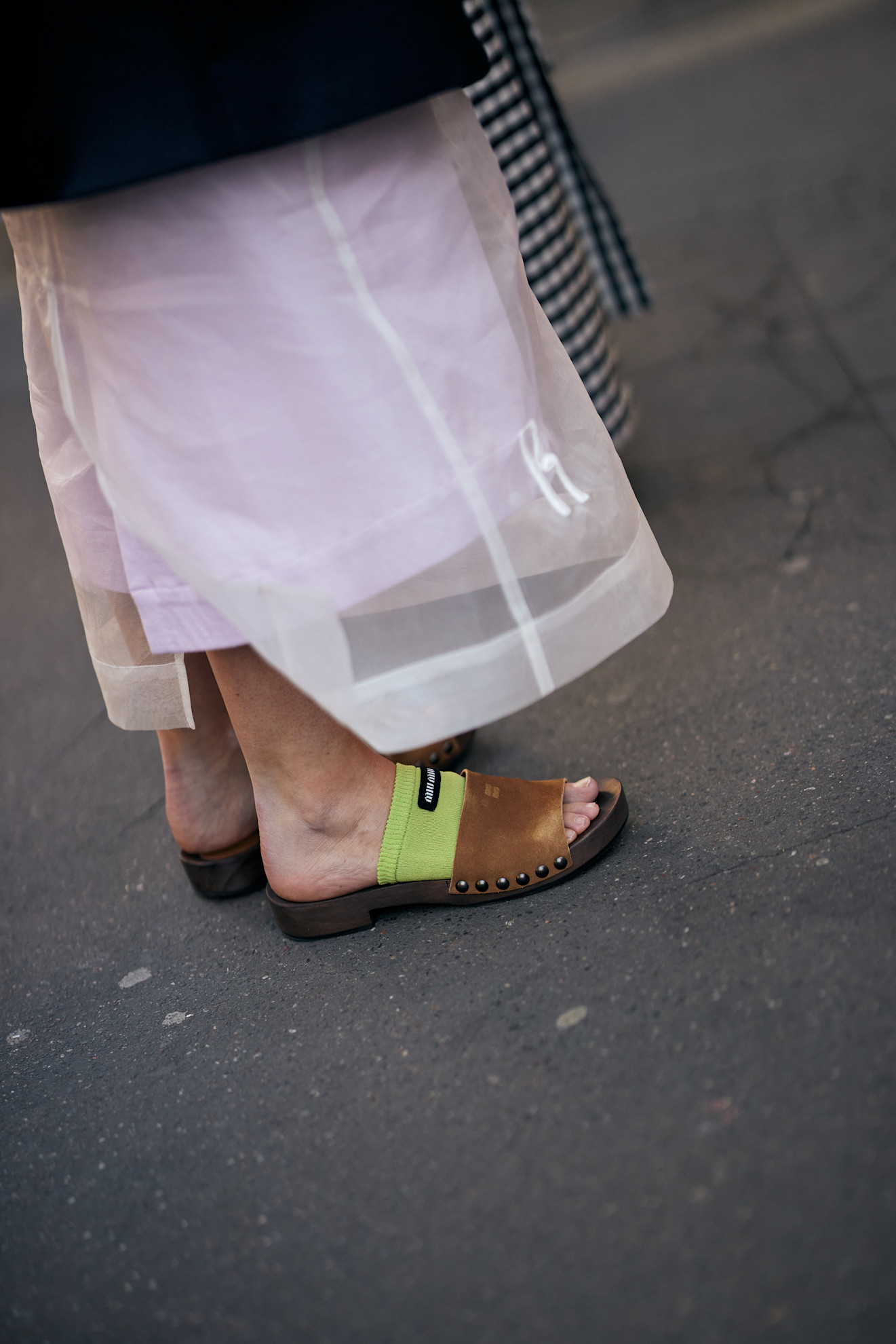 woman wearing brown suede sandals