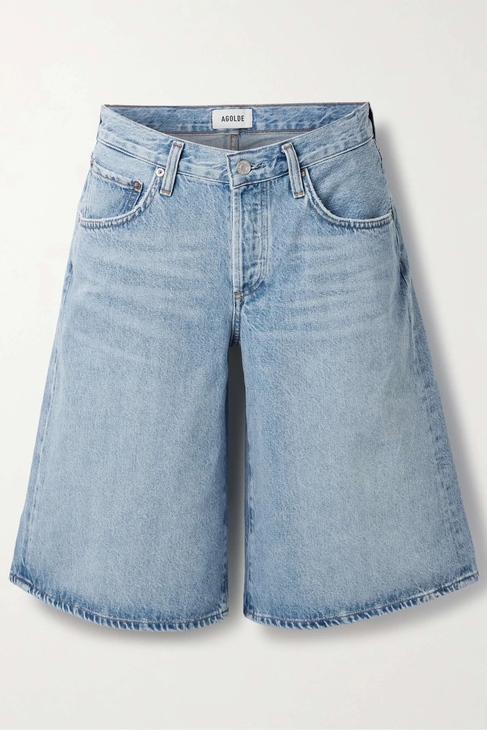 Agolde , Baggy V-Waist Denim Shorts