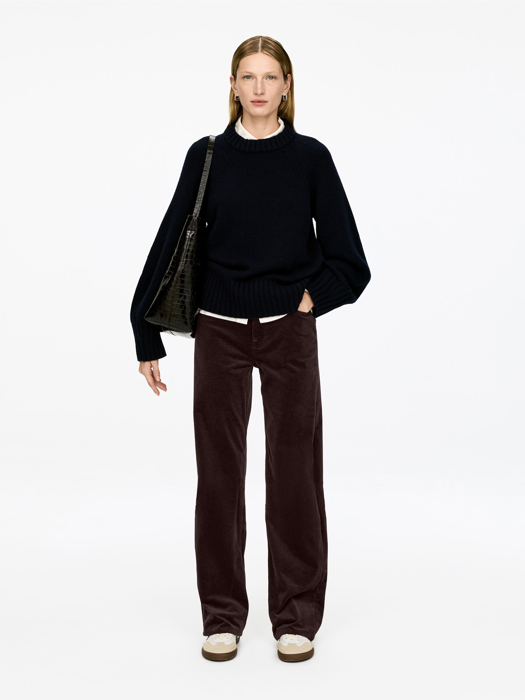 Coral Corduroy Wide Jeans – Dark Burgundy – Women – Arket Gb