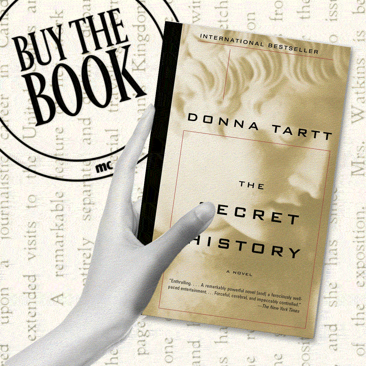 a gif of covers of dark academia novels over pages of a book and the marie claire buy the book logo