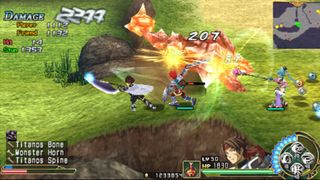 A screenshot of a fighting during Ys Seven, one of the best PSP games of all time.