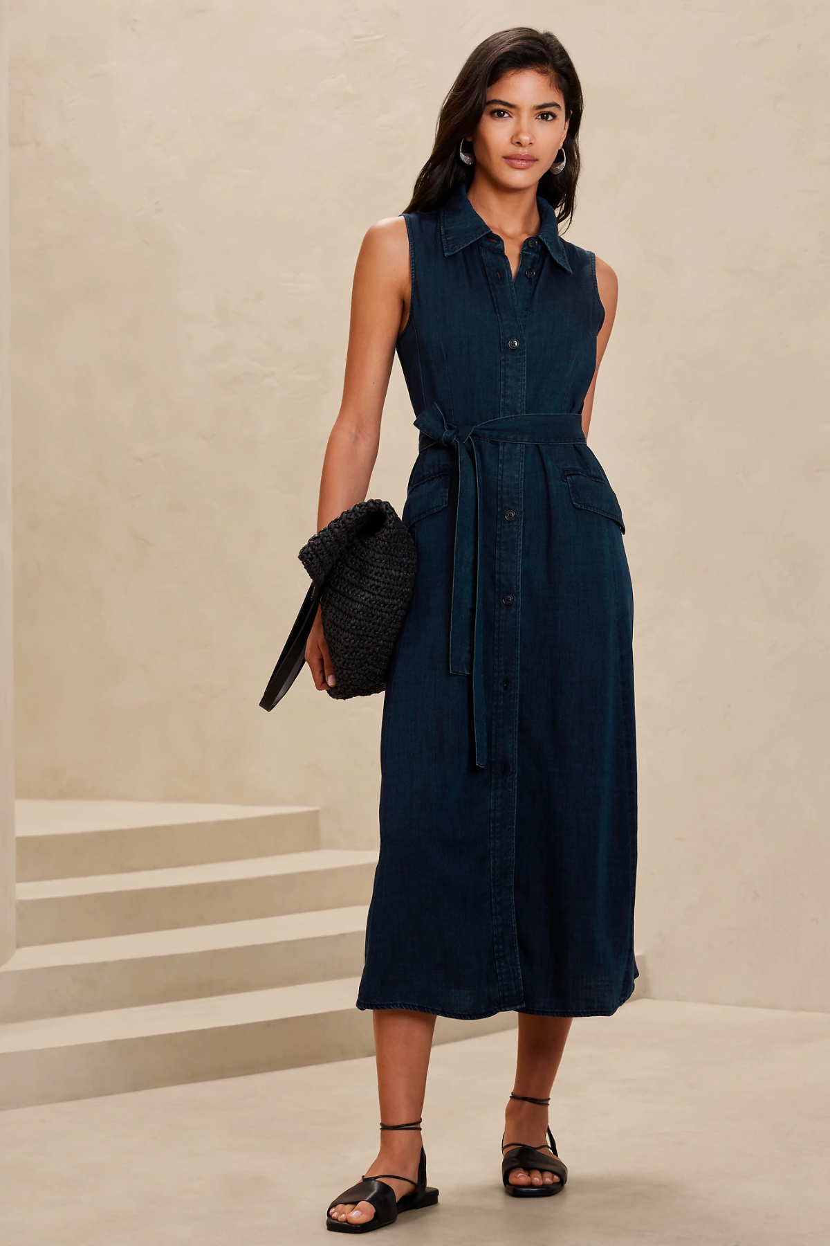 CHAMBRAY MAXI DRESS